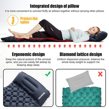 Inflatable Mattress Sleeping Pad With Pillow