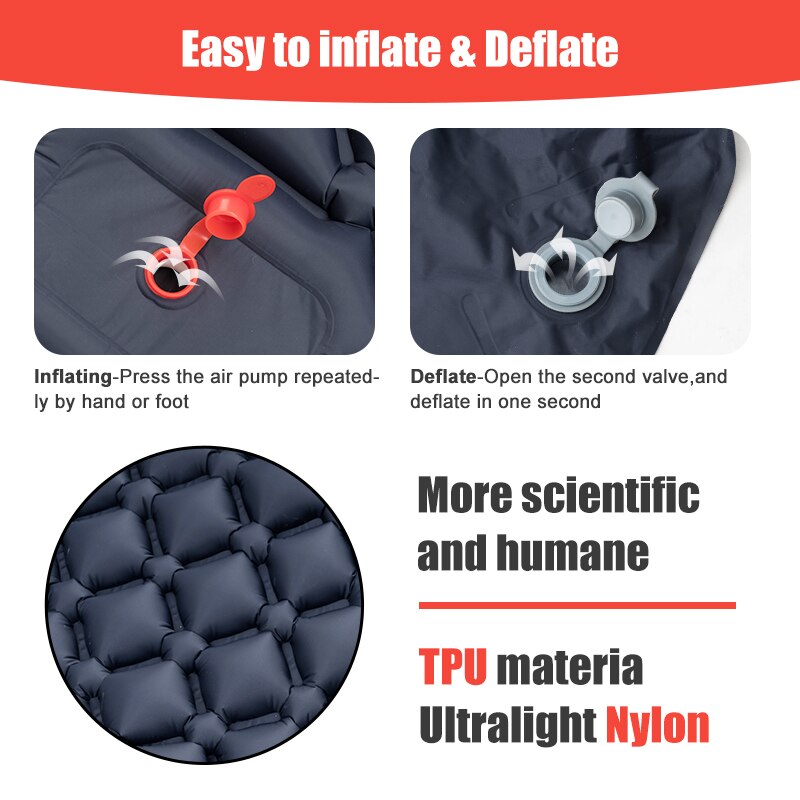 Inflatable Mattress Sleeping Pad With Pillow