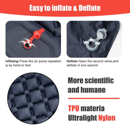 Inflatable Mattress Sleeping Pad With Pillow